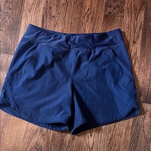 Lands' End Women's Deep Blue Athletic Board Shorts/Swim Cover Up Shorts